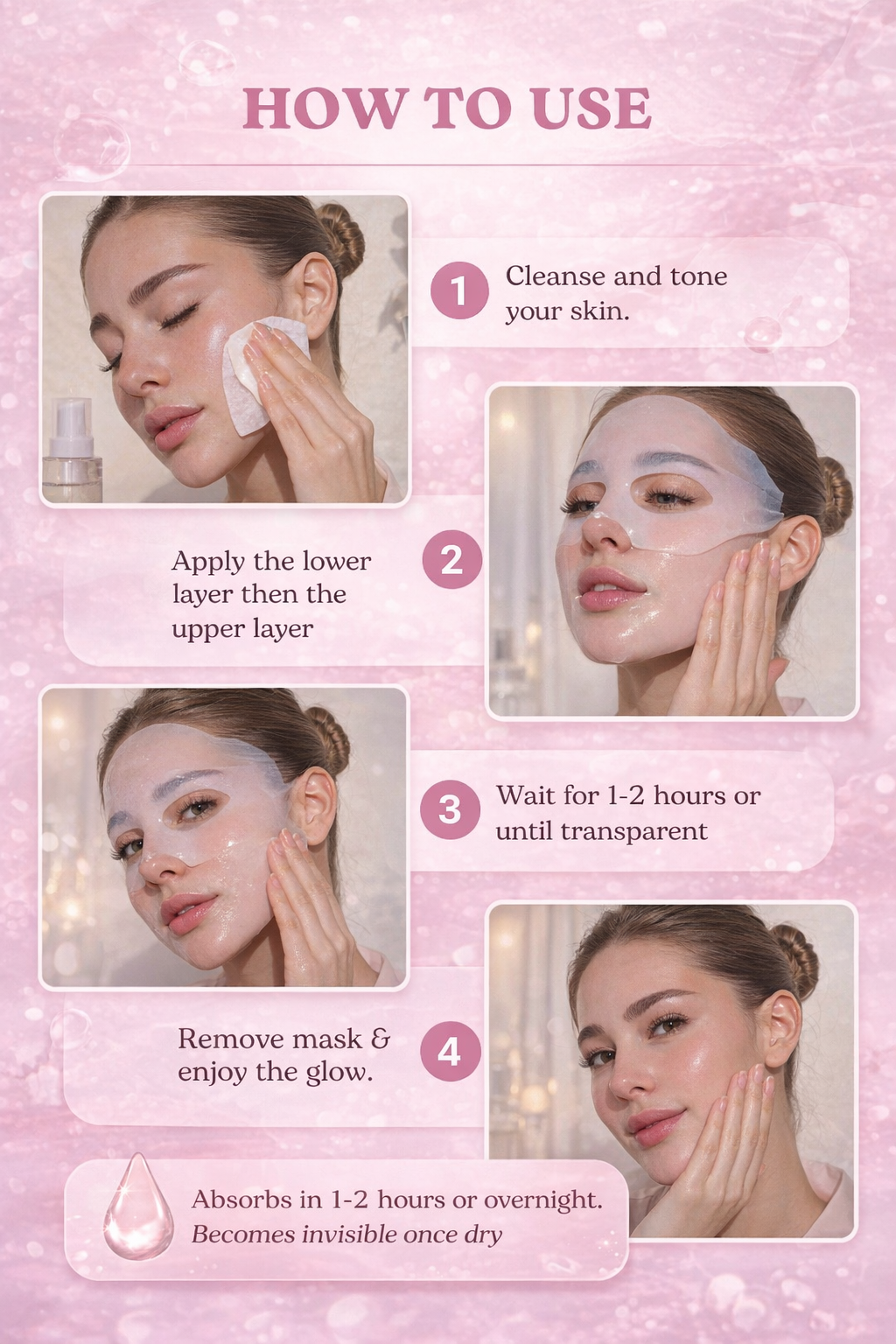 ✨ 4-Pack Glow Up Collagen Masks